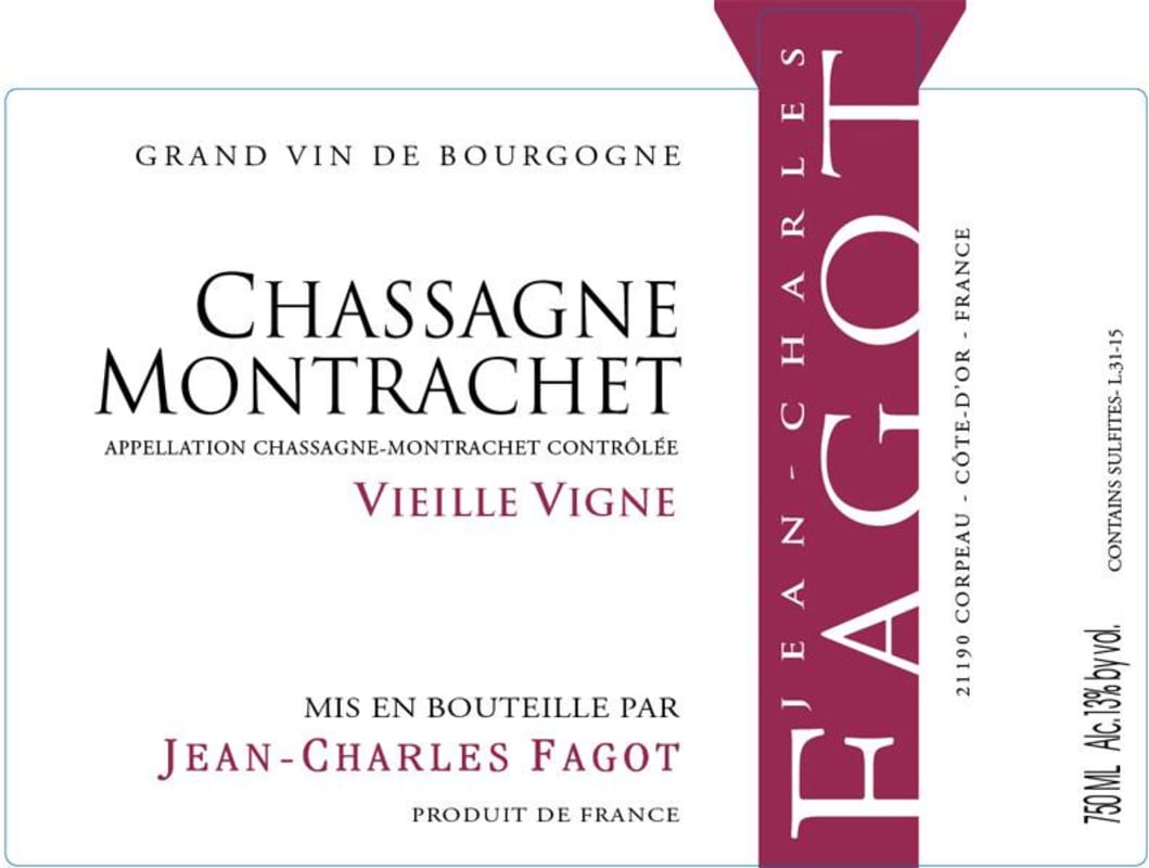 Domaine Jean-Charles Chassagne-Montrachet Vieille Vigne Rouge 2016 Front Label