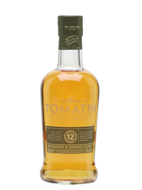 Tomatin 12 Year Old Single Malt Scotch Whisky Front Bottle Shot