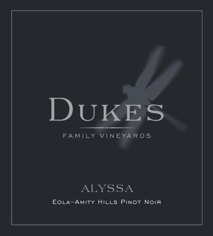 Dukes Family Vineyards Alyssa Pinot Noir 2012 Front Label