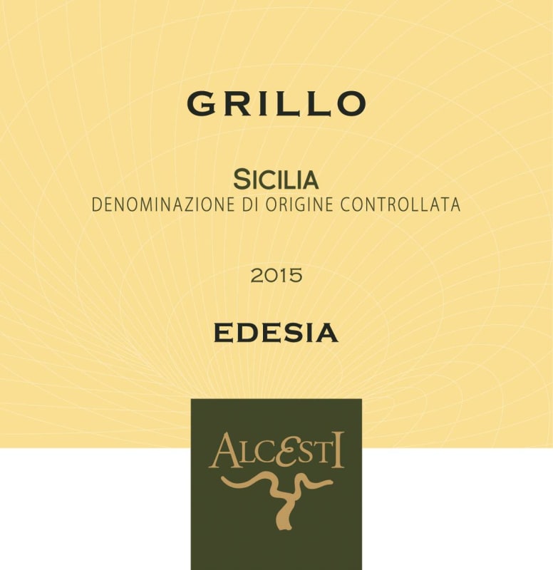 Alcesti Sicilia Edesia Grillo 2015 Front Label