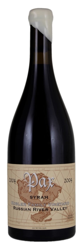 Pax Kobler Family Syrah (torn label) 2004 Front Bottle Shot