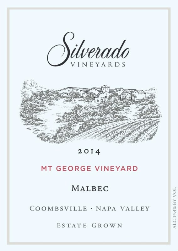 Silverado Mt. George Vineyard Malbec 2014 Front Label