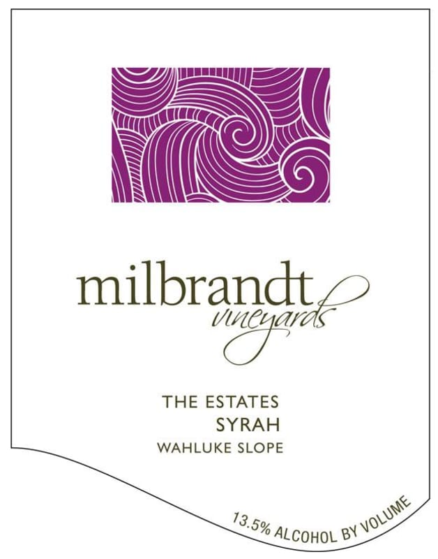 Milbrandt The Estates Syrah 2010 Front Label
