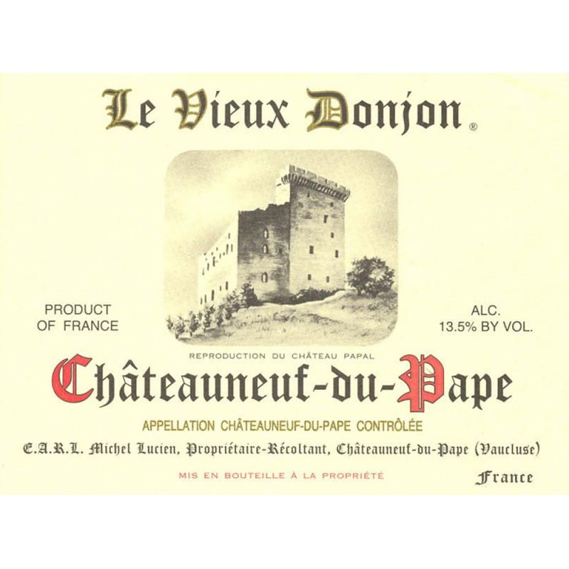 Le Vieux Donjon Chateauneuf-du-Pape (375ML half-bottle) 1995 Front Label