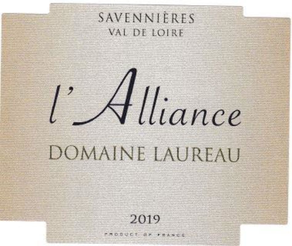 Damien Laureau Savennieres l'Alliance 2019 Front Label