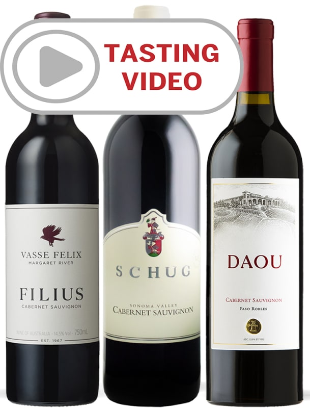 Wine Style Trio: Cabernet Sauvignon with Tasting Video Gift Product Image