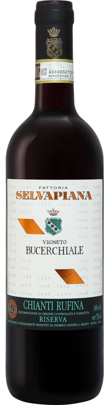Selvapiana Chianti Rufina Riserva Bucerchiale 2022 Front Bottle Shot