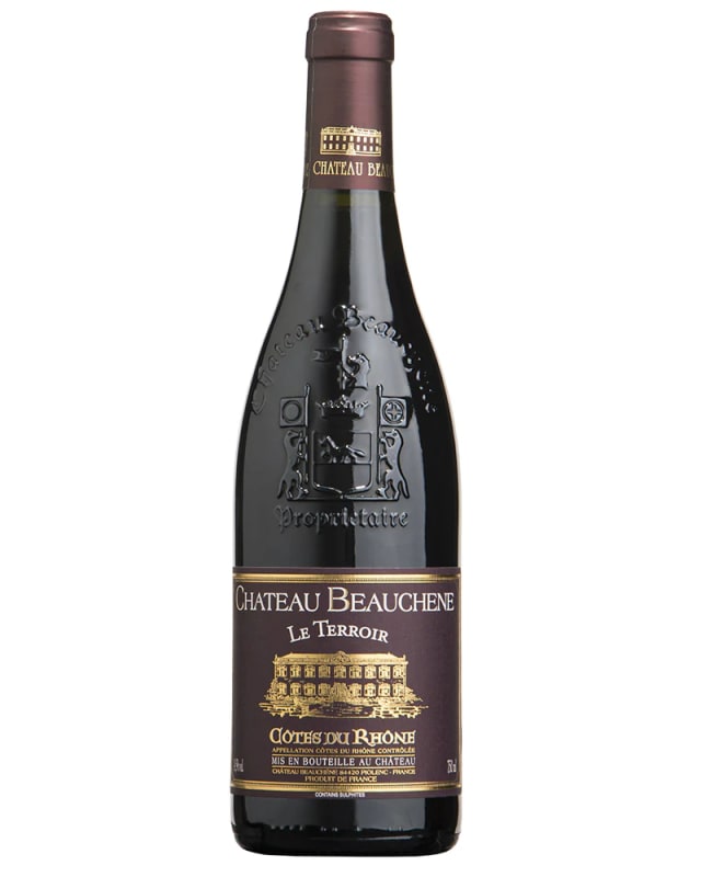 Chateau Beauchene Cotes du Rhone Le Terroir 2021 Front Bottle Shot