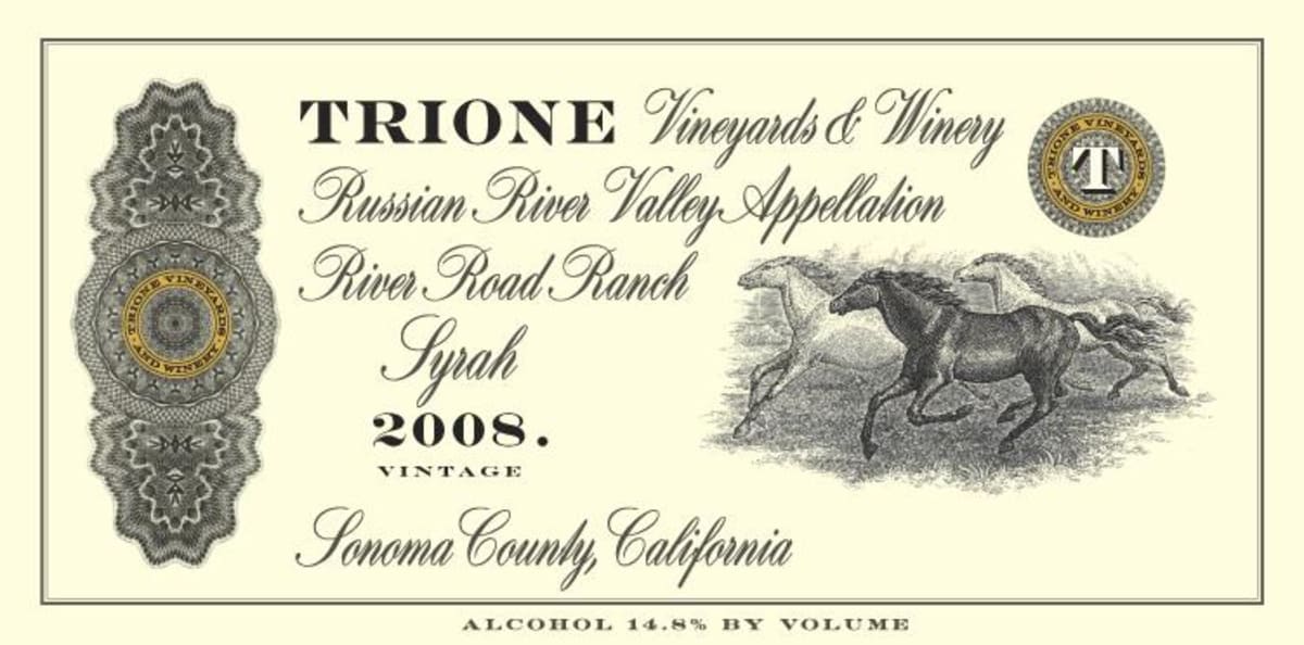 Trione Syrah 2008 Front Label