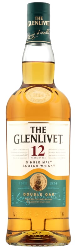 Glenlivet 12 Year Single Malt Scotch Whisky Front Bottle Shot