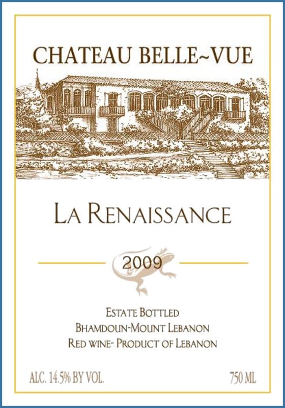Chateau Belle-Vue (Lebanon) La Renaissance Red 2009 Front Label