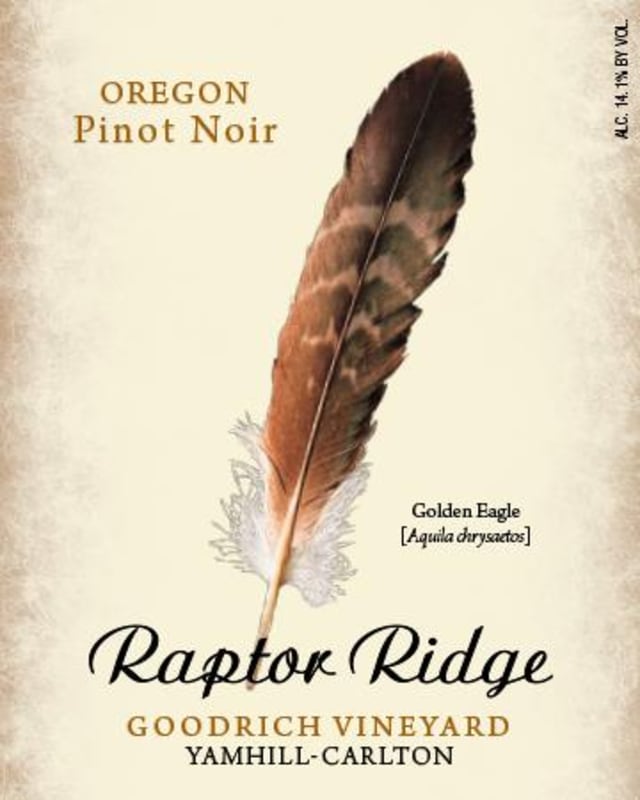 Raptor Ridge Goodrich Vineyard Pinot Noir 2013 Front Label