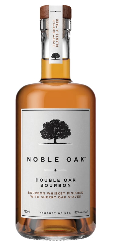 Noble Oak Double Oak Bourbon Whiskey Front Bottle Shot