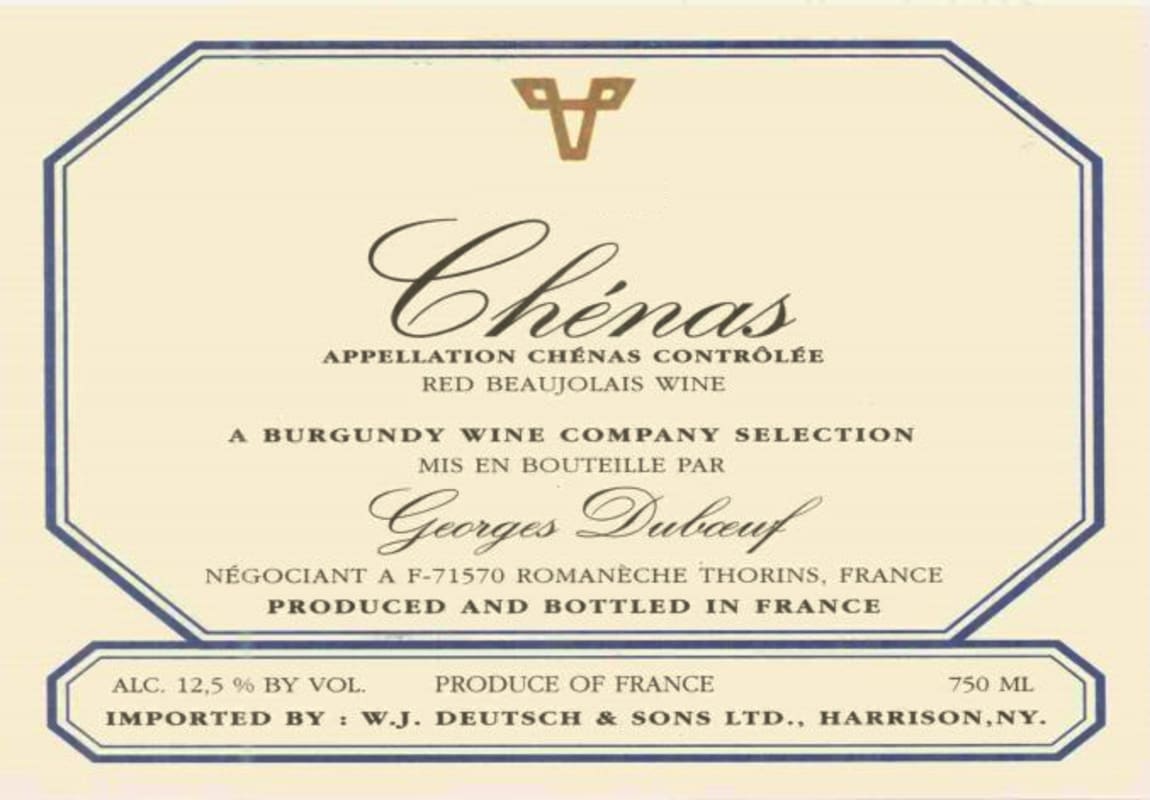 Duboeuf Beaujolais Chenas 2000 Front Label