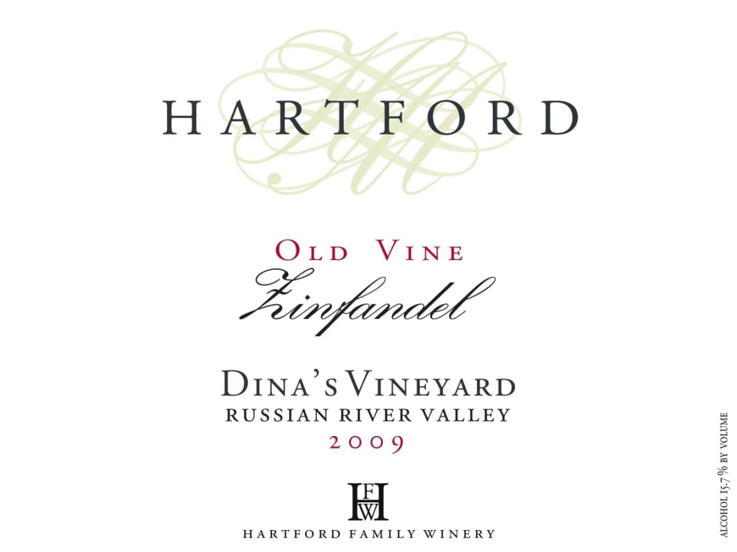 Hartford Dina's Vineyard Old Vine Zinfandel 2009 Front Label