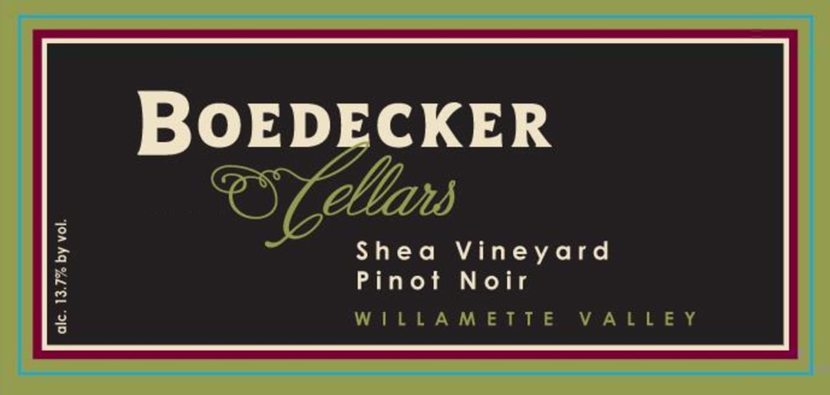 Boedecker Cellars Shea Vineyard Pinot Noir 2005 Front Label