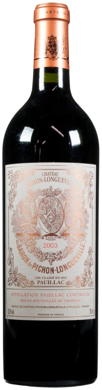 Chateau Pichon-Longueville Baron 2003 Front Bottle Shot