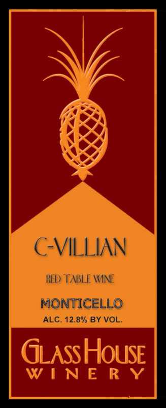 Glass House Winery C-Villian Monticello 2016 Front Label