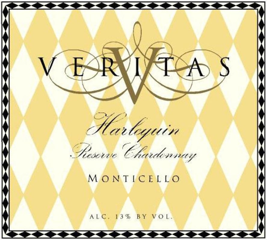 Veritas Vineyard & Winery Harlequin Reserve Chardonnay 2015 Front Label