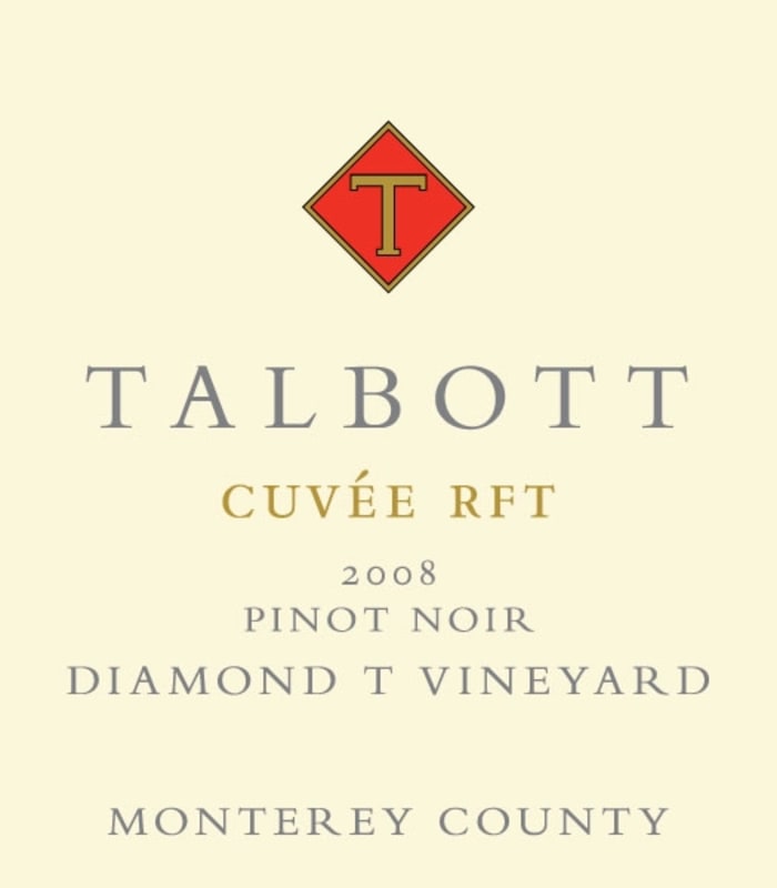 Talbott Diamond T Cuvee RFT Pinot Noir 2008 Front Label