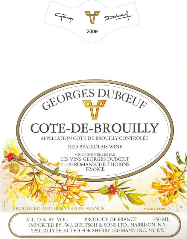 Duboeuf Beaujolais Cote de Brouilly 2009 Front Label