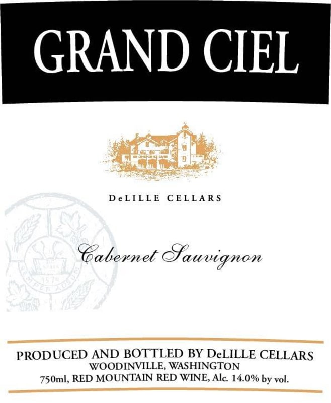 DeLille Grand Ciel Cabernet Sauvignon 2013 Front Label