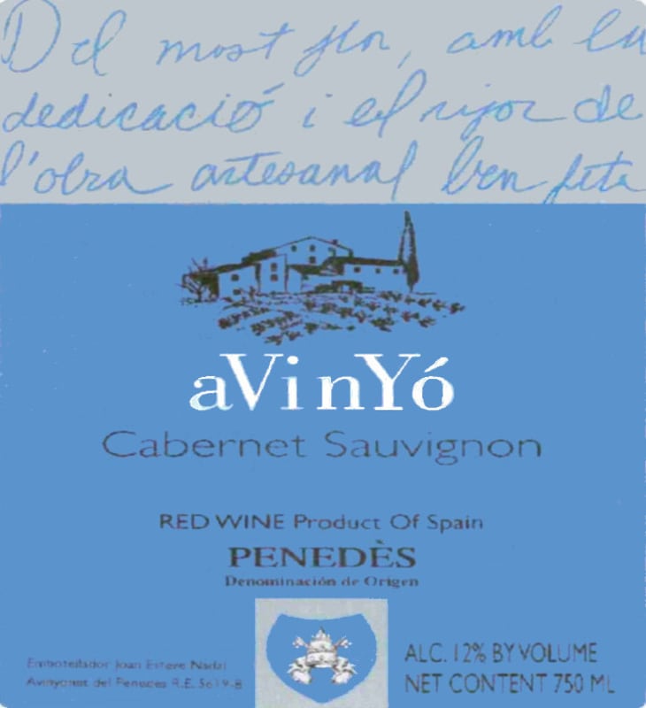 Avinyo Cabernet Sauvignon 2008 Front Label