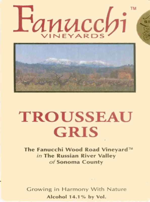 Fanucchi Russian River Valley Trousseau Gris 2016 Front Label