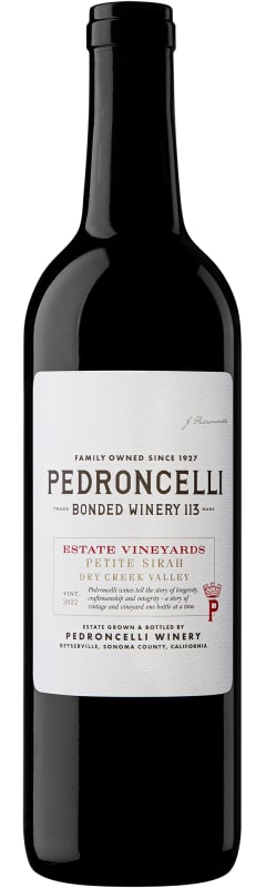 Pedroncelli Family Vineyard Petite Sirah 2022 Front Bottle Shot