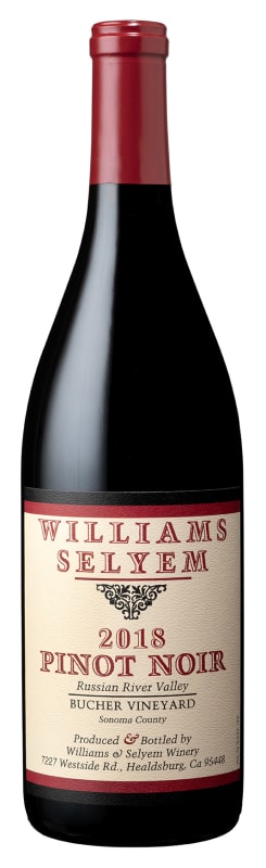 Williams Selyem Bucher Vineyard Pinot Noir 2018 Front Bottle Shot