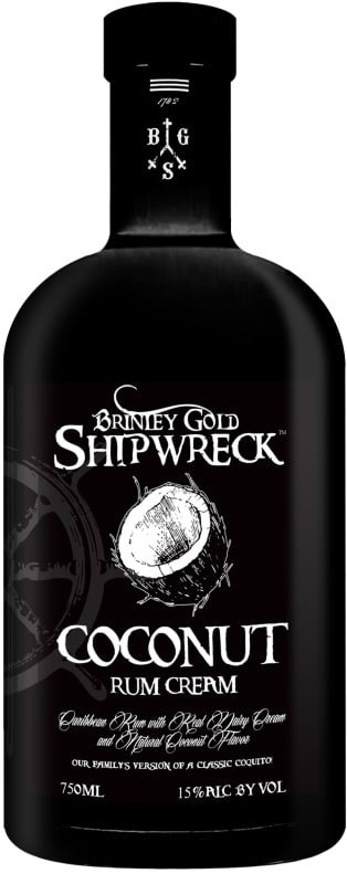 Brinley Gold Shipwreck Coconut Rum Cream Front Bottle Shot