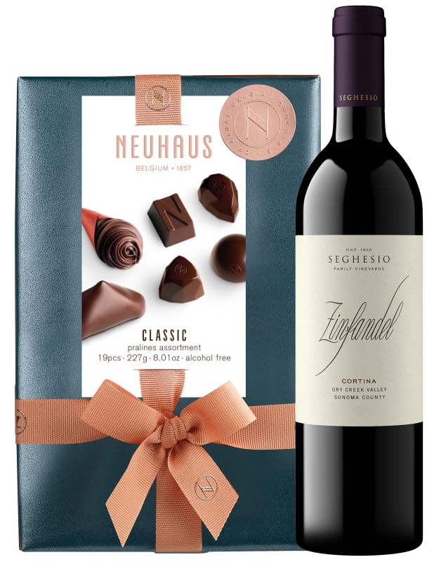 95 Point Zinfandel & Neuhaus Dark Chocolates Gift Set Gift Product Image