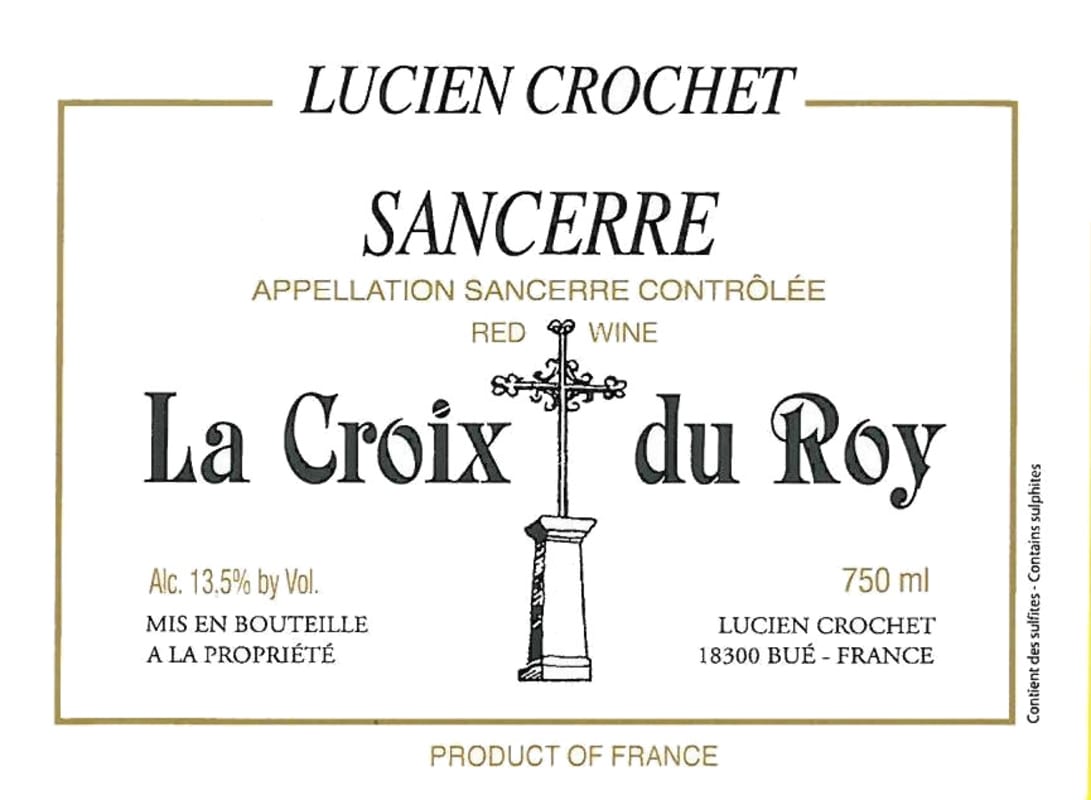 Lucien Crochet Sancerre La Croix du Roy Rouge 2013 Front Label