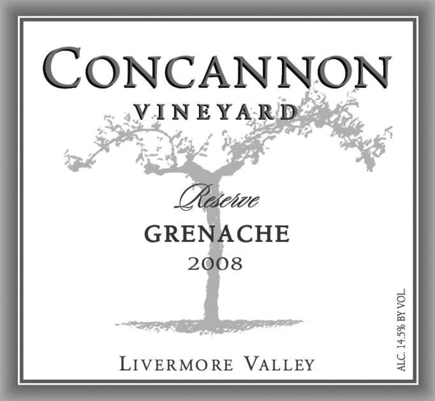 Concannon Reserve Grenache 2008 Front Label