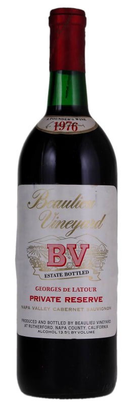 Beaulieu Vineyard Georges de Latour Private Reserve 1976 Front Bottle Shot