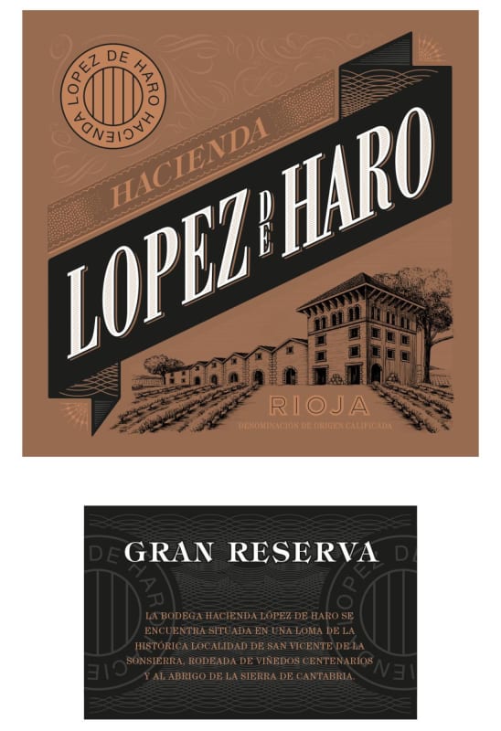 Hacienda Lopez de Haro Gran Reserva 2012 Front Label