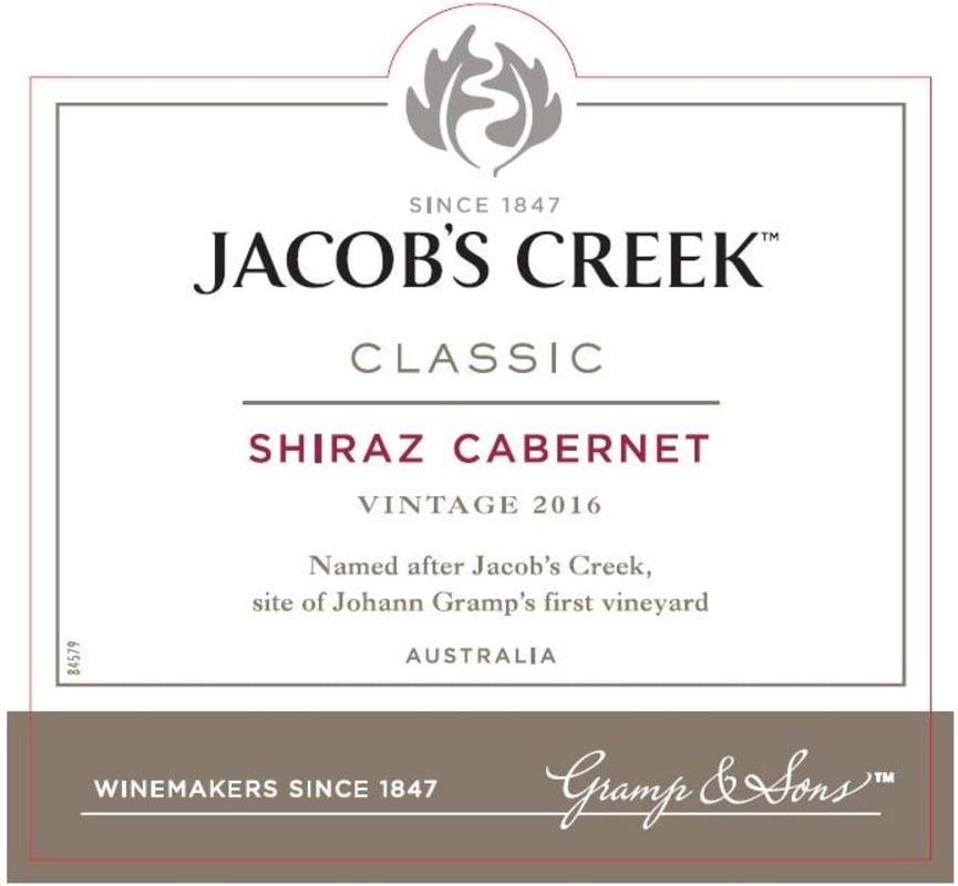 Jacob's Creek Classic Shiraz Cabernet Sauvignon 2016 Front Label