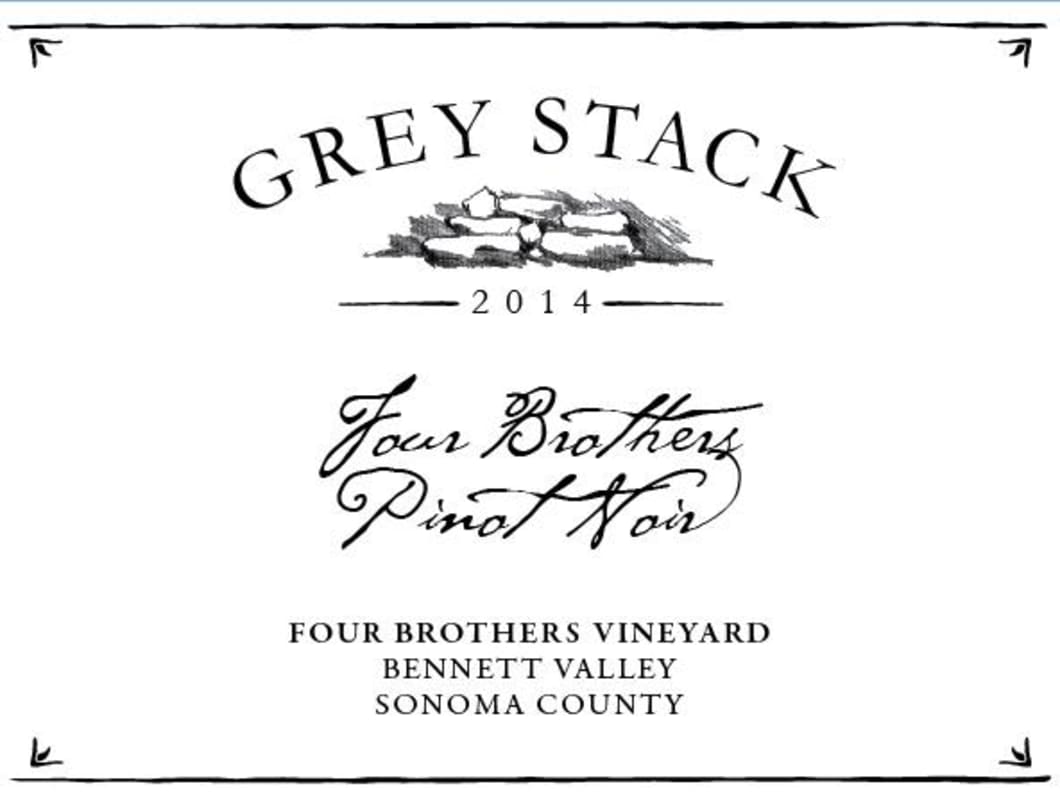 Grey Stack Cellars Four Brothers Vineyard Pinot Noir 2014 Front Label