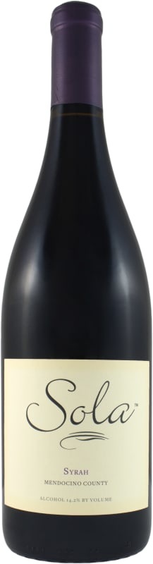Sola Mendocino County Syrah 2014 Front Bottle Shot