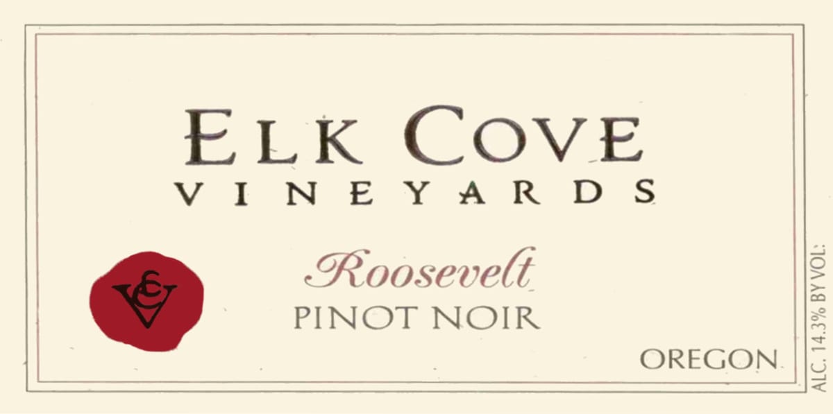 Elk Cove Roosevelt Pinot Noir 2002 Front Label