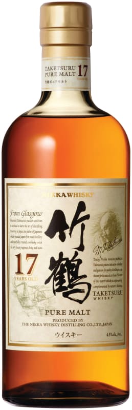 Nikka 17 Year Taketsuru Pure Malt Japanese Whisky Front Bottle Shot