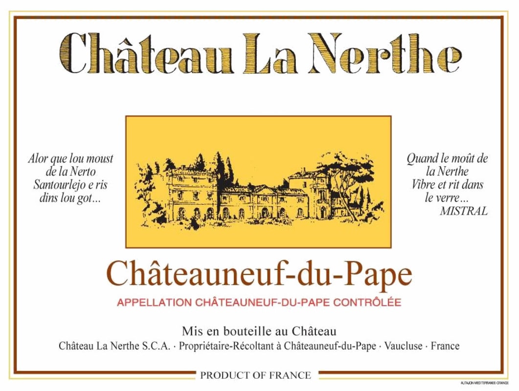 Chateau La Nerthe Chateauneuf-du-Pape Rouge 1990 Front Label