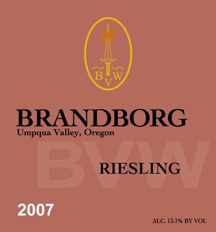 Brandborg Cellars Riesling 2007 Front Label