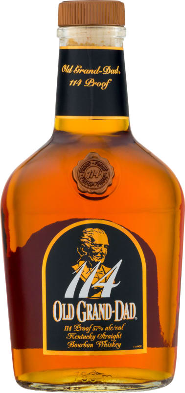 Old Grand-Dad Kentucky Straight Bourbon Whiskey 114 Proof Front Bottle Shot