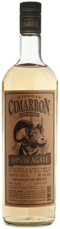 Tequila Cimarron Reposado Tequila Front Bottle Shot