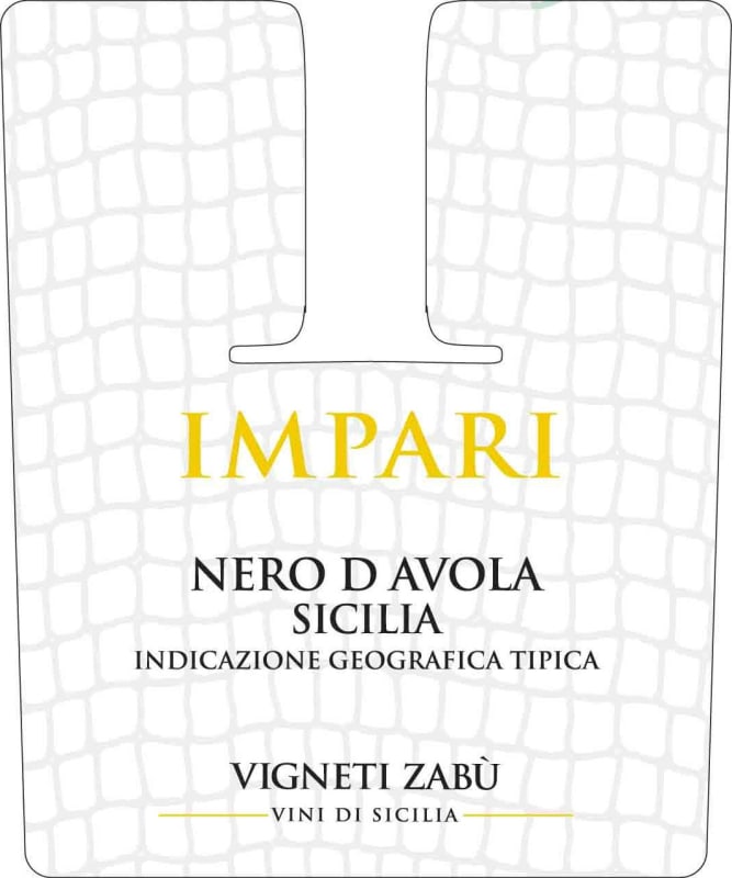 Farnese Vigneti Zabu Impari Nero d'Avola 2012 Front Label