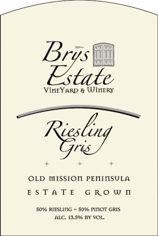 Brys Estate Vineyard & Winery Riesling Gris 2020 Front Label