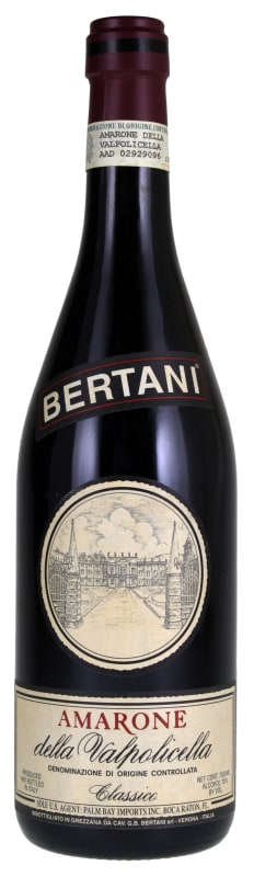 Bertani Amarone Classico 1988 Front Bottle Shot