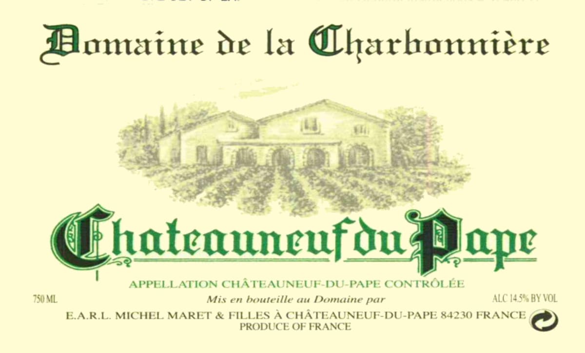 Domaine de la Charbonniere Chateauneuf-du-Pape Blanc 2008 Front Label