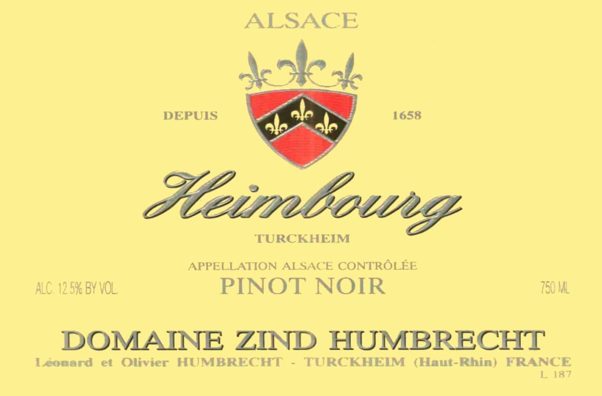 Zind-Humbrecht Heimbourg Pinot Noir 2003 Front Label